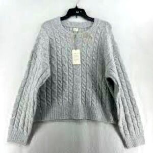 A New Day Cable Crewneck sweater Light Grey
